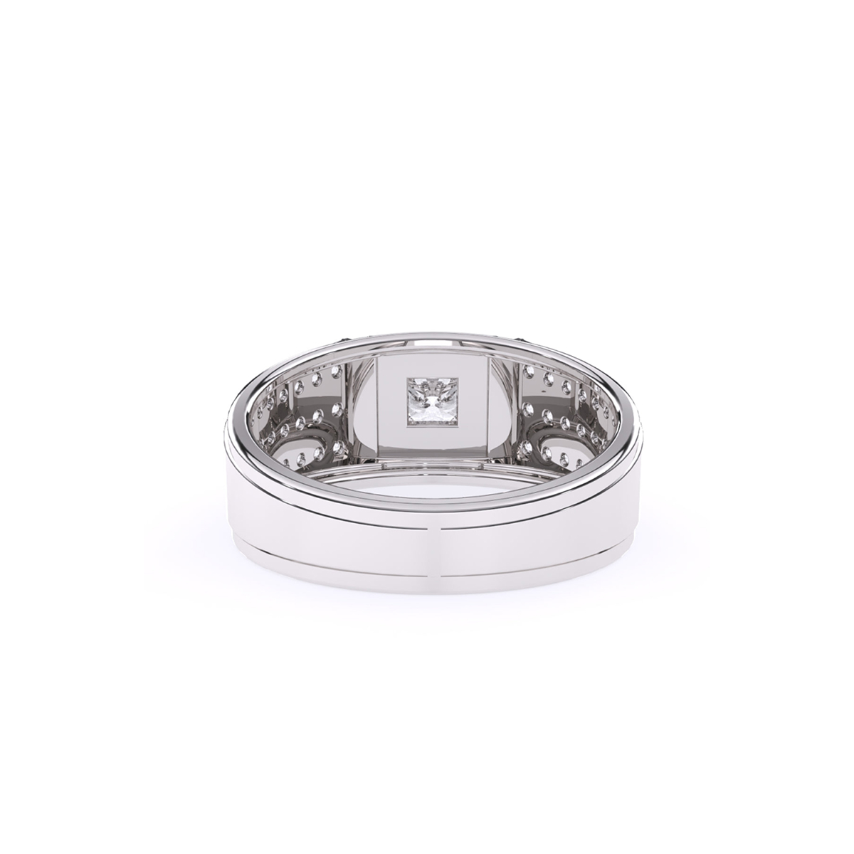 Stylish Three Row Cluster Round Lab Grown Ring